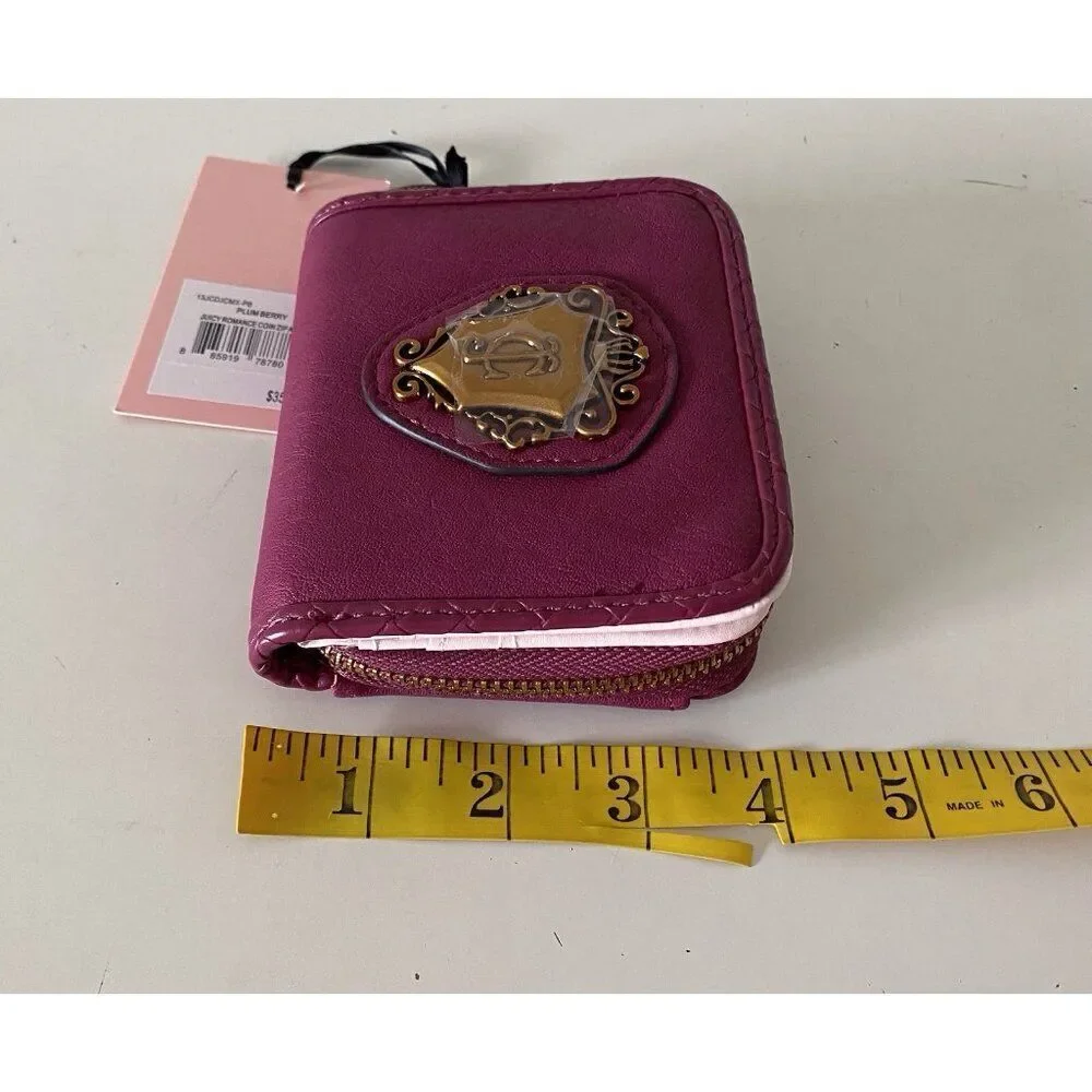 Juicy Couture Juicy Romance Coin Zip Around Wallet Plum Berry NEW‎